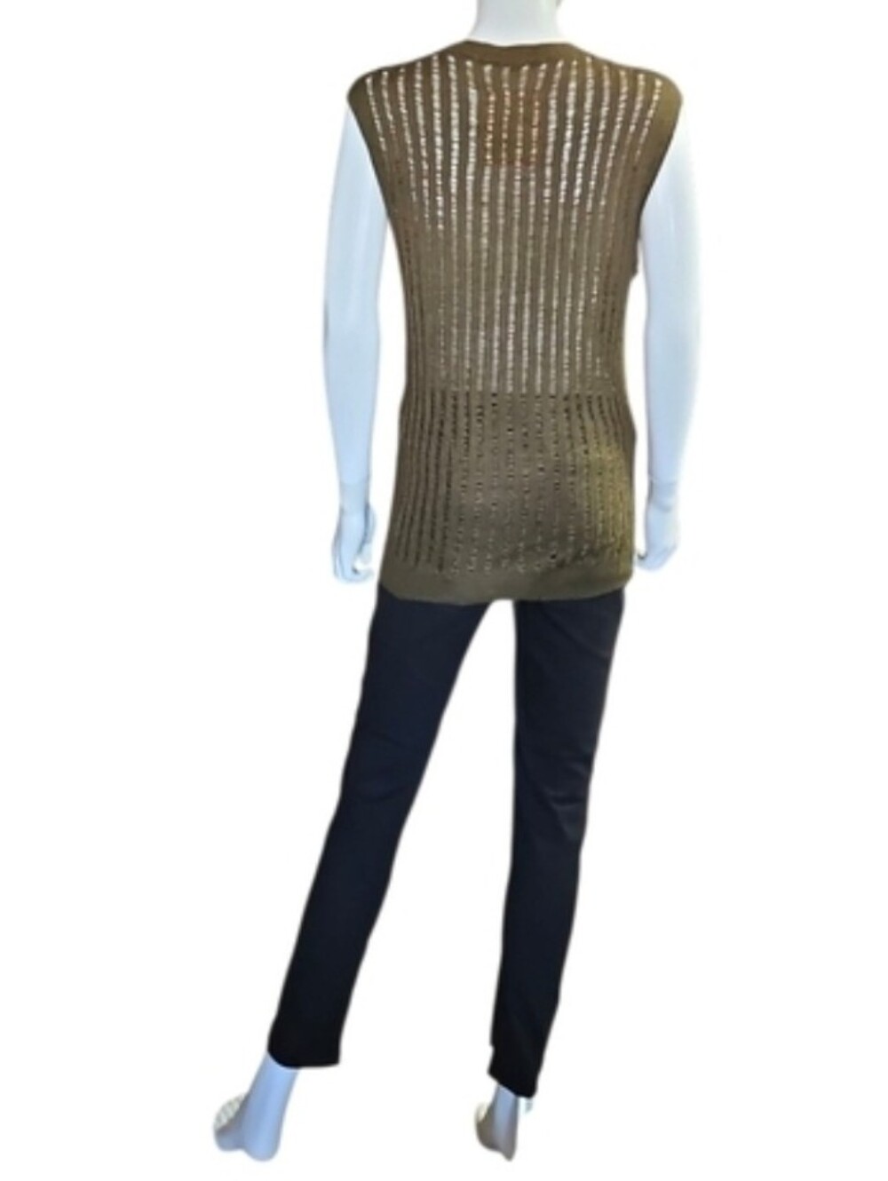 UMA WANG | Cashmere Silk Open Knit Sleeveless Top Vest in Size Large - Picture 5 of 8